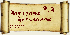 Marijana Mitrovčan vizit kartica